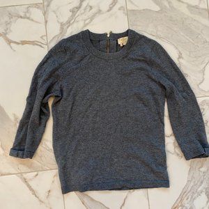 Kate Spade New York Grey Martingale Sweater Bow Sleeves Size M